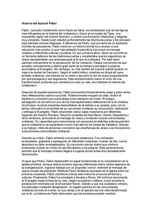 Historia Del Apóstol Pablo