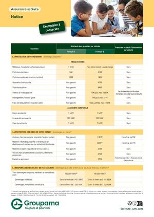 Notice Assurance Scolaire 2026