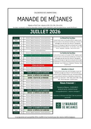 2026 07 Calendrier Manade De Méjanes