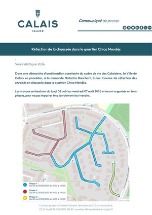 CP - Réfection de la chaussée dans le secteur Chico Mendès
