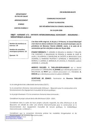 CM 24062026 06 072 - AVENANT N 3 - CONVENTION ENTENTE INTERCO LA BULLE