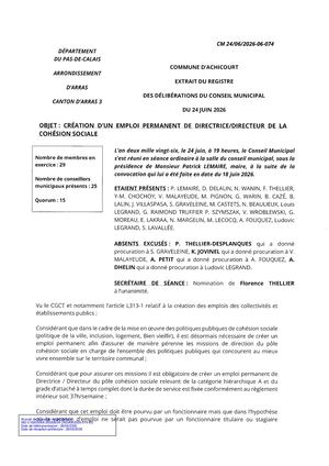 CM 24062026 06 074 - CREATION D'UN EMPLO PERMANENT DIRECTEUR
