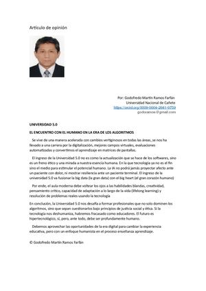 Artículo De Opinión