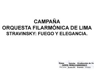 Campaña Orquesta Filarmonica De Lima