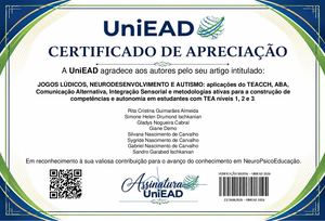 Certificados Uniead Tea E Jogos Lúdicos
