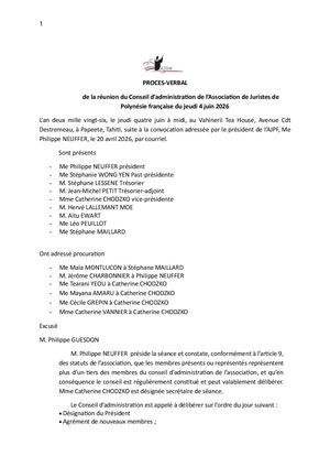 Procès Verbal Ca Ajpf 4 Juin 2026
