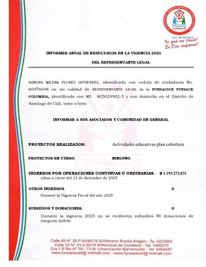 Funsace Informe Anual De Rrsultados 2025