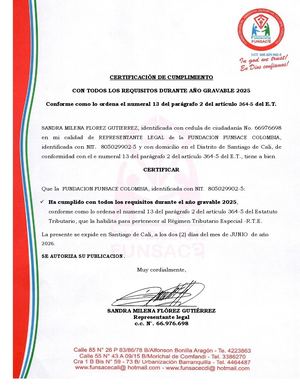 Funsace Certificacion De Cumplimiento Año 2025