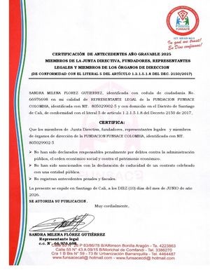 Funsace Certificacion Antecedentes 2025