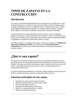 Tipos De Zapatas En La Construcción