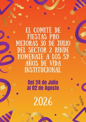 Cartel Vertical Fiestas Del Pueblo Divertida Festiva Naranja Y Morado