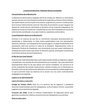La Educación En El Periodo Revolucionario