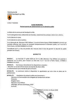 Arrêté 120 2026