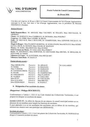 28/05/2026 - Procès-verbal
