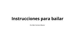 Instrucciones Para Bailar