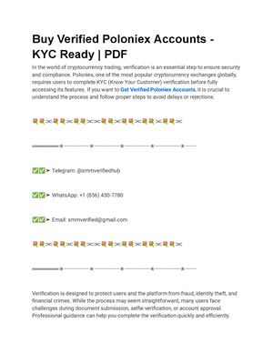 Buy Verified Poloniex Accounts Kyc Ready Pdf