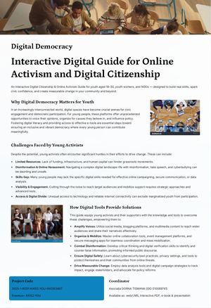 Interactive Digital Guide For Online Activism And Digital Citizenship