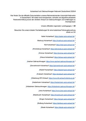 Autoankauf Deutschland Netzwerk 2026