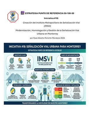 Iniciativa #18 Estrategia Punto De Referencia 50 100 50 Instituto Metropolitano De Señalizacion Vial Monterrey Por Raul Alberto Peniche Mendoza 2026