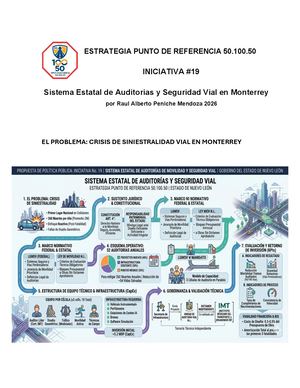 Iniciativa #19 Estrategia Punto De Referencia 50 100 50 Sistema Estatal De Auditorias Y Seguridad Vial En Monterrey Por Raul Alberto Peniche Mendoza 2026