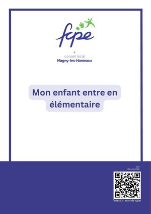 Livret D'élémentaire Magny Les Hameaux