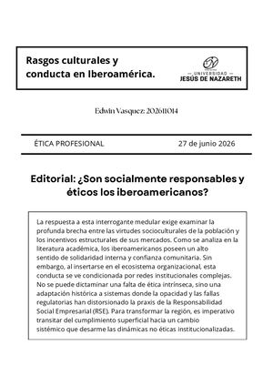 Rasgos Culturales Y Conducta En Iberoamérica