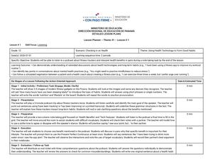Detailed Lessons Grade12 T1