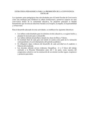 Talleres Convivencia, Etica Y Valores (1)
