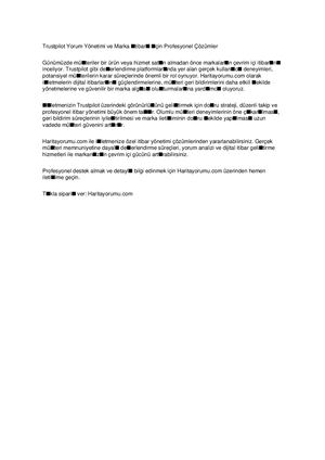 Trustpilot Yorum Satın Al