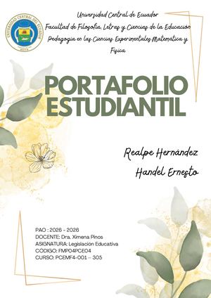 Portafolio Legislación Educativa Handel Realpe