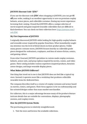 Joetoys Discount Code JTDC