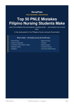 Top 50 PNLE Mistakes Every Nursing Student Should Avoid (Free Reviewer PDF)