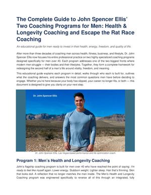 John Spencer Ellis Coaching Programs Guide