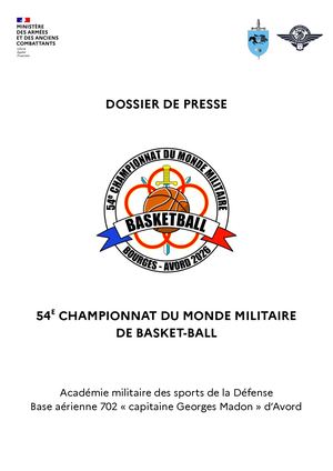 Dossier De Presse Championnat Du Monde Militaire De Basket Bourges