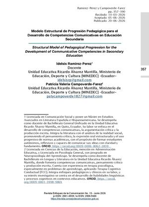 Modelo estructural de progresión pedagógica para el desarrollo de competencias comunicativas en la Educación Secundaria