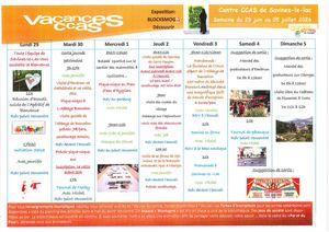 Programme D'animation Du 29 Juin Au 05 Juillet 2026