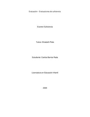 Evaluación Evaluaciones De Suficiencia