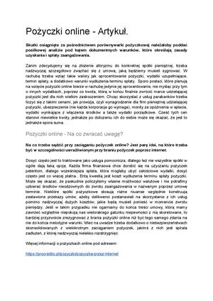 Pożyczki Online