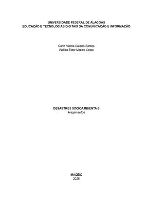 Desastres ambientais: Alagamentos