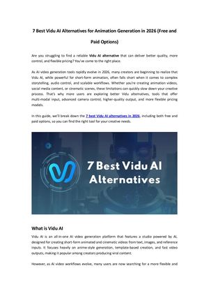 7 Best Vidu Ai Alternatives For Animation Generation In 2026 (Free And Paid Options)