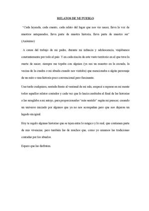 Relatos De Mi Pueblo