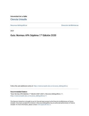 Guía Normas Apa Séptima 7 ª Edición 2020