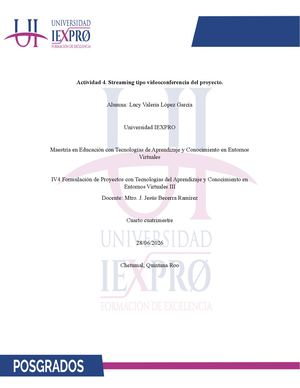Actividad 4 Streaming Tipo Videoconferencia Del Proyecto