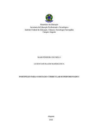 Portifólio Estágio I