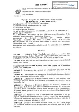 26 Psoc 1809 Installation D'un Commerce Ambulant Footruck Promenade Des Jours Et Pop Up Cinema Jusqu'au 28 08 2026
