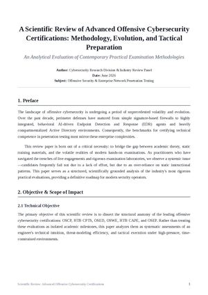 Scientific Review Advanced Certifications