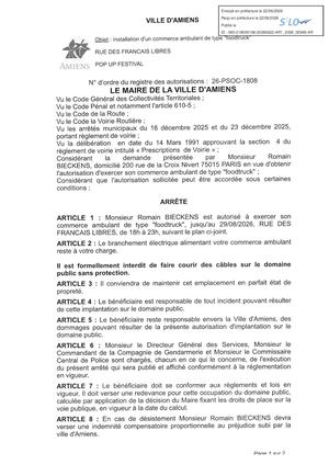 26 Psoc 1808 Installation D'un Commerce Ambulant Foodtruck Rue Des Francais Libres Et Pop Up Festival Jusqu'au 29 08 2026
