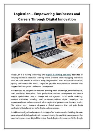 LogicsGen – Empowering Businesses and Careers Through Digital Innovation