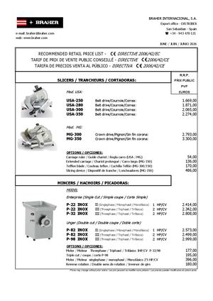 Braher Pricelist June 2026