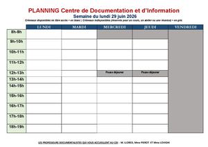 Planning Cdi Juin Semaine 5